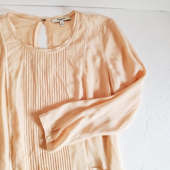 MADEWELL Etude Silk Blouse in Peach XS - Picture 2 of 11